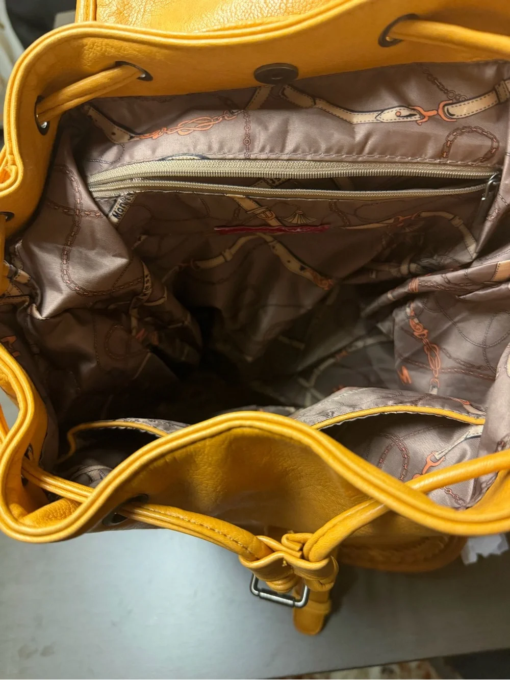 Montana West Mustard Leather Braided Accent Backpack